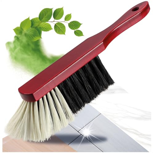com-four® Handkehrbesen aus Holz - Handfeger mit Rosshaar-Borsten - Handbesen mit Aufhängeloch - ca. 30 cm (1 Stück)