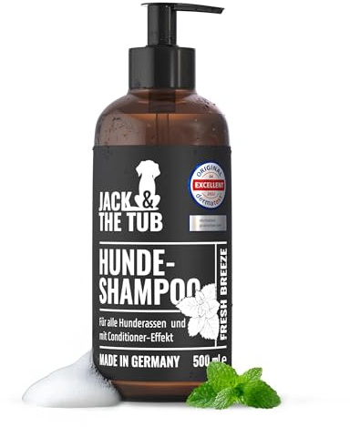 Jack & the Tub Hundeshampoo 500ml Fresh Breeze - Black Edition, Hunde Shampoo mit Conditioner und frischem Duft