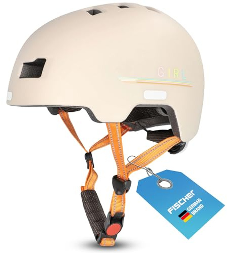 FISCHER BMX Fahrradhelm, Radhelm, Dirt Bike Helm Plus Power, S/M, 54-58cm, bunt, mit integriertem LED-Rücklicht