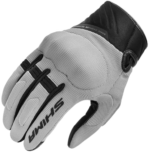 SHIMA SONIC Motorrad Handschuhe Herren Kurze Sommer Motorradhandschuhe Schutz Schutzkleidung Touchscreen Motorcycle Belüftet Verstärkt Leicht Motorbike Sommerhandschuh (Männer, Grau, S)