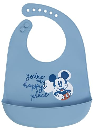 Stor Silikon-Lätzchen Mickey Mouse Full of Smiles