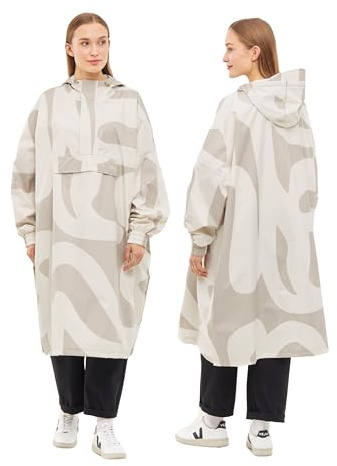 LARKSON Regenponcho Damen Herren Beige Brush – Lykke | Regenmantel Regencape für Fahrrad Outdoor Festival, Wassersäule 10000 mm, Regenjacke Wasserdicht mit Verschweißten Nähten