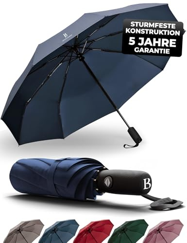 LOGAN & BARNES Regenschirm sturmfest bis 140 km/h - Taschenschirm mit zertifizierter Teflon-Beschichtung gegen Feuchtigkeitsschäden Modell Boston