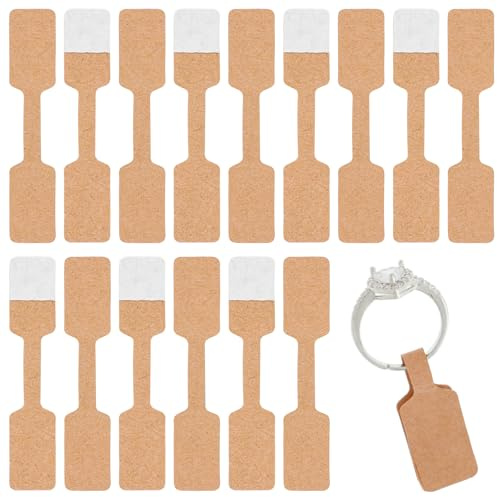 Mabor 500 Stück Schmuck Preisschilder Etiketten Selbstklebend Preisetiketten Beschreibbar Schmuck Price Tags für Ringe Armbänder Kunsthandwerk(6 x 1,2cm)