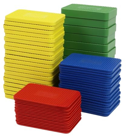 Unterlegplatten Kunststoff, PVC Ausgleichsplättchen, 1,5/3/5/10 mm | Abstandshalter Kunststoff, Verglasungsklötze für Fenster, Glasbausteine, Türmontage-Ausgleich