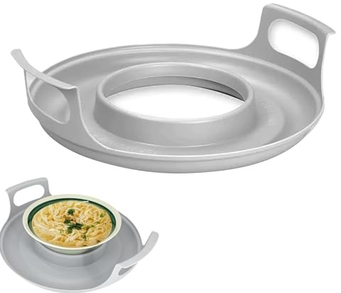 Mikrowellentablett mit konturierten Griffen, Mikrowellentablett, Tellerhalter, hitzebeständig, Mikrowellenschüssel, gemütlich, Mikrowellen-Halter für heiße und kalte Schalen, Teller