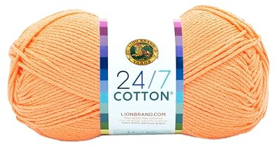 (1 Skein) 24/7 Cotton® Yarn, Creamsicle