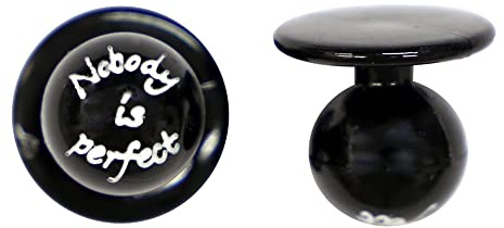 EXNER Kugel-Knöpfe, Kochjacken-Knöpfe, Motiv-Knöpfe, Farbe schwarz nobody is perfekt, in VE von 12 Stück (für 1 Kochjacke)