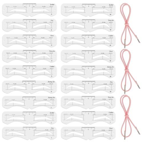 3 Paare Augenbrauen Schablonen Set mit Halterung, wiederverwendbare Formen zum Brauenstyling, Brauenpuder Schablonen, für präzise Konturen und Symmetrie, DIY Make-up für Anfängerinnen