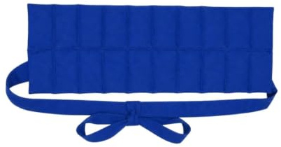 FORMALIND Körnerkissen mit Bändern 65x23cm, Blau | Wärmekissen aus Baumwolle, 1,2 kg Bio Weizenkörner, Getreidekissen für Mikrowelle & Backofen, Zum Wärmen & Kühlen