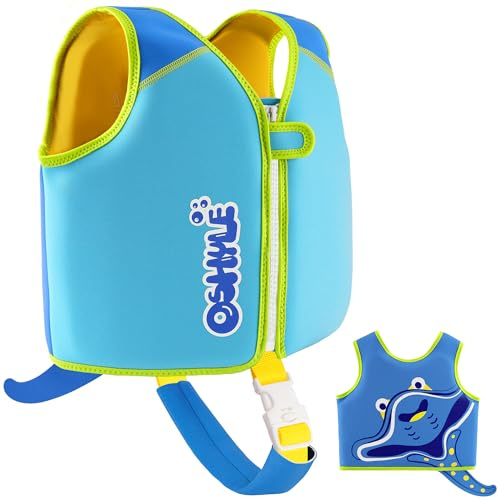 OSHYLE Schwimmweste Kinder, Neopren-Schwimmlernhilfe mit Sicherheitsgurt