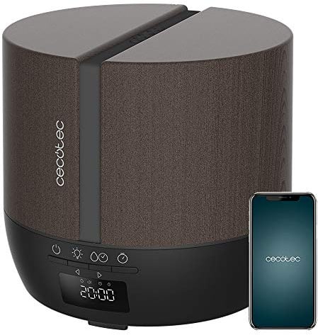 Cecotec Aroma-Diffusor PureAroma 550 Connected Black Woody. 500 ml Fassungsvermögen, LED-Anzeige, Lautsprecher, Bluetooth-Steuerung, App-Steuerung, 12-Stunden-Timer, 3 Betriebsmodi, Abdeckung von 30m2