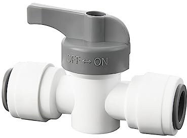 Qrity 1 Stück Ventile Wasserhähne, 1/4 Inline-Hahn/Absperrventil/Isolierventil, Umkehrosmose-Wasserfilter, Schnellverschlusskupplungen zum Einstecken, Für Kühlschränke und Zubehör für Filter