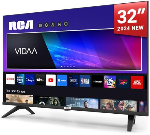 RCA VRS32HQ1 Smart TV 32 Zoll (80cm) HD LED Fernseher mit WLAN, Triple Tuner (DVB-T/T2, DVB-C, DVB-S/S2), App Store, HDMI, USB, CI/CI+, Netflix, YouTube und mehr [RVSmart 2024]