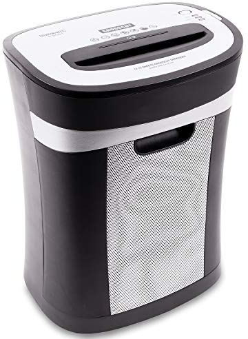 Duronic PS581 Aktenvernichter, 15 Blatt Partikelschnitt P4, 22 Liter Papierkorb, Kreuzschnitt Schredder für Datenschutz, Zerkleinerer für Kreditkarten und CD, Reisswolf mit Start-Stopp-Automatik