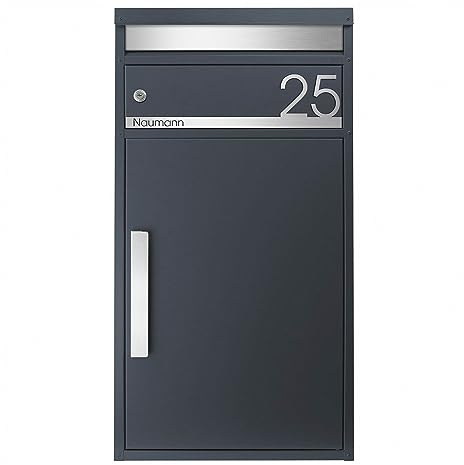 Paketbriefkasten XXL anthrazit matt, personalisiert, auch für große Pakete, massiv MOCAVI PBox 65F NF81A Design-Paketkasten modern großer Standbriefkasten Paketbox Paketkasten RAL 7016