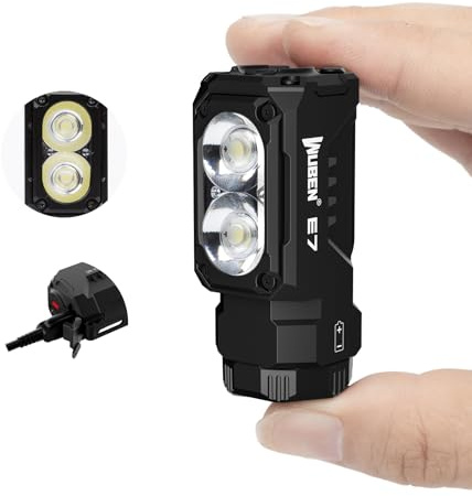 WUBEN E7 EDC Taschenlampe, 1800 wiederaufladbare Lumen, Mini-Taschenlampe, superhelle kleine Taschenlampe, 6 Modi, IP68 integriertes wasserdichtes Handblitzlicht für Notfälle, Camping