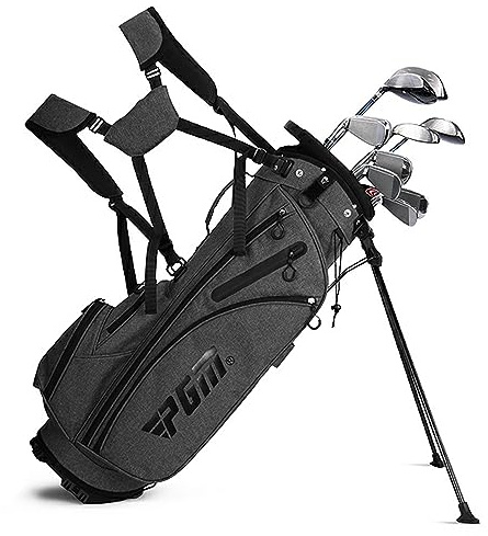 PGM G300 Herren Golfschläger Komplett Set, Titan #1 Hybrid Bias Hybrid Golfschläger Set Heavy Duty Eisen Putter mit Stand Bag (Rechtshänder, 12 Schläger, Hart, Graphit)