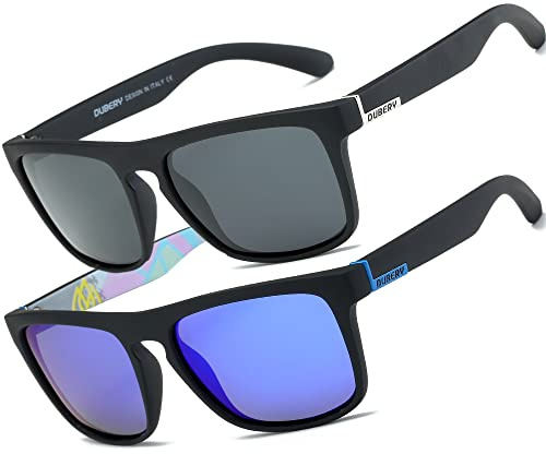 HGDGears Polarisierte Sonnenbrille für Herren Damen-UV400 Schutz Leicht Retro Klassische Vintage-Ideal für Autofahren,Reisen,Angeln,Outdoor-Aktivitäten(Tiefblau+schwarz)