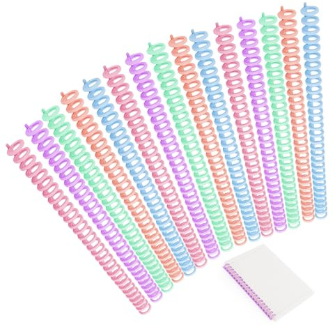 15 Stück Bindekämme Binderücken Plastikbinderücken 30 Ringe Bücher Ringe Kunststoff Bindering Spiralbindung Spiralbinder Spiralbinderücke für A4 B5 A5 für DIY-Papier Notizbuch für 70 Blatt