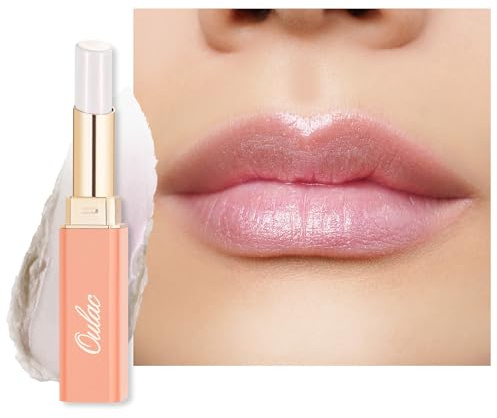 Oulac 2 in1 Lippenstift und Lippenbalsam, Saftiger & Glänzender Pflegender Lippenstifte, Lippenpflege, Natürliche und Hydratisierte Lippen, Glänzender Effekt für Trockene, Rissige Lippen, Vegan S3