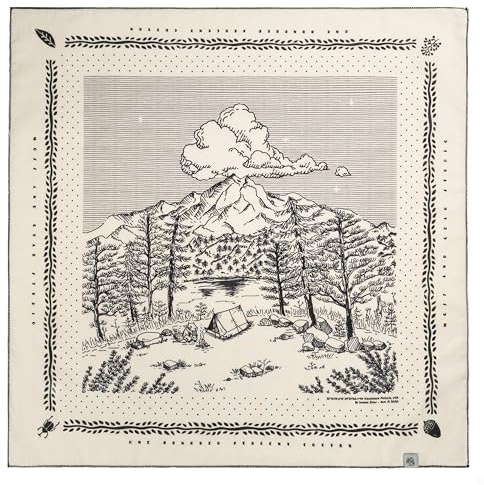 WHTE MOSS Bandana 100% Baumwolle Designer Kopftuch extra feine Baumwolle - für Damen & Herren, Beige, 22x22