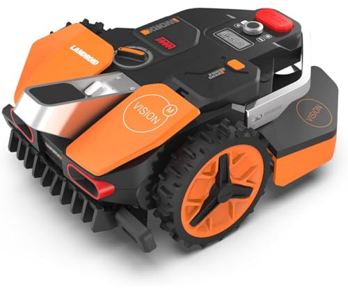 WORX Landroid Vision M550 WR205E - Mähroboter ohne Begrenzungskabel für Gärten bis 550m², AI Rasenmäher Roboter (WLAN & Bluetooth, aktive Hindernisvermeidung mit KI-Technologie, Igelschutz)