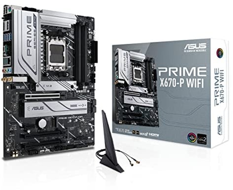 ASUS PRIME X670-P WIFI ATX Mainboard Sockel AM5 mit Wi-Fi 6 und USB 3.2 Gen 2x2 Typ-C