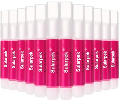 Sularpek 12 Stück Nagelkleber, Extra Stark für Kunstnägel und Nagelverlängerung