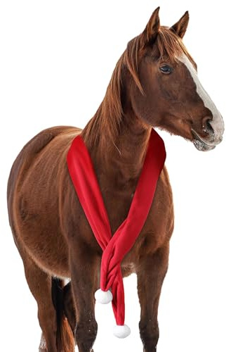 NRTFE Fleece-Schal für Pferde, Weihnachtsmann, Reitsport, Dekoration, Urlaub, Weihnachtsparade