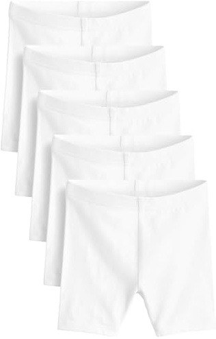 NEXT Mädchen Fahrrad-Shorts, 5er-Pack Weiß Numeric_158