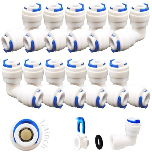 CESFONJER 12 PCS Adapter Fitting Verbindungsstück, RO Wasserfilter Fitting, 6,35mm (1/4) Pushfit gerade Stecker für Wasserrohr, drücken, Kühlschrankschlauch