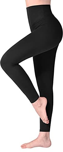 SINOPHANT Leggings Damen High Waist - Blickdicht Leggins mit Bauchkontrolle für Sport Yoga Gym(1 Schwarz,L-XL)