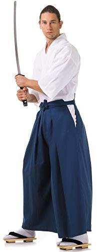 PRINCESS OF ASIA Japan Samurai Iaido Outfit Set Kendo Gi Kimono & Hakama Hose (Blau & Weiß, One Size)