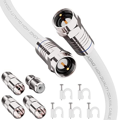 ASNQ RG6 Koaxialkabel-Verbinder-Set 5m - Verlängerung für Sat Kabel und Antennenkabel für Highspeed-Internet, Breitband-/ Digital TV - RG6 Pressverbinder - Digitales Audiokabel Koaxialkabel