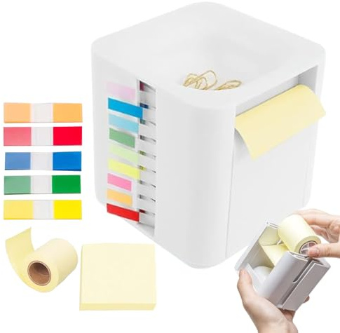 Haftnotizspender, Bürobedarf-Organisationszubehör mit Clips, Haftnotizrollen-Spender für Klassenzimmer, Schule, Schrank, Zuhause, Wohnheim, Schreibtisch