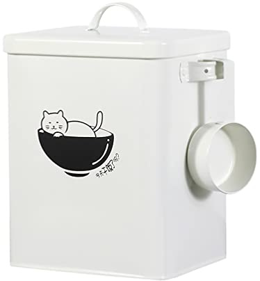 Cabilock Tierfutterbehälter Eisen Weiß 23 X 18 X 15 cm | Luftdicht Verschlossen, Feuchtigkeitsgeschützt, Leicht Zu Reinigen, Abgerundete Kanten, Praktisch Im Alltag
