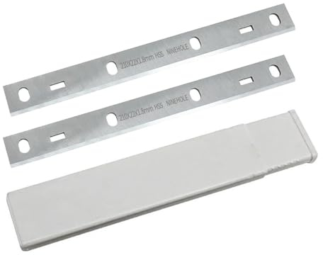Ninehole 2 Stück HSS Hobelmesser 210mm, 210mm Hobelmesserblätter Passend Für Hobelmaschine Holzbearbeitungsmaschinen, 210 x 22x 1,8mm