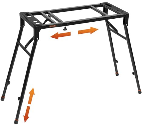 STRICH Klappbarer Keyboardständer – Höhenverstellbar und Tragbar – Stabiler Ständer für 54/61/88 Tasten E-Pianos und Keyboards – Robuster Keyboardtisch