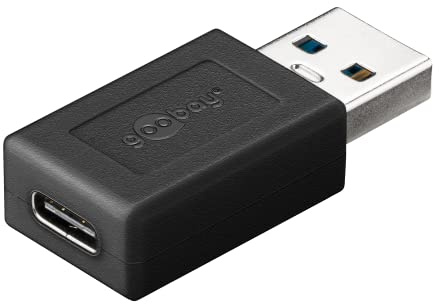 Goobay 45400 2 in 1 Superspeed Adapter USB 3.0 (Typ A) auf USB-C, verwandelt den USB 3.0 Anschluss in einen USB-C Anschluss, schwarz