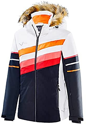 Black Crevice Damen Skijacke, weiß/schwarz, 38