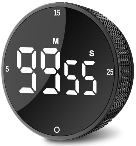 Ultralent Digitaler Küchentimer,Eieruhr Timer Magnetisch Stoppuhr | Pomodoro,kurzzeitwecker küche mit magnet,3-stufiger Lautstärke, LED Anzeige für Kochen,Fitness,Studieren,Batterien inklusive