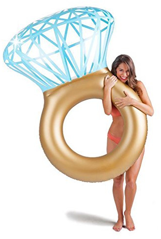 Aufblasbare Pool Luftmatratze, Poolparty Diamant Schwimmring und Herbewegung mit Doppel Schnellventilen, Fotografie Requisiten, Aufblasbare Pool Lounger Spielzeug für Erwachsene 120 x 140cm