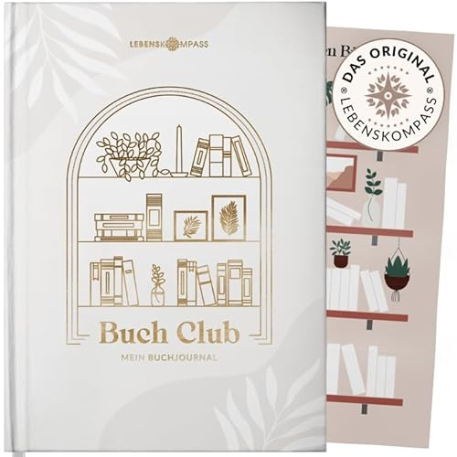 Lebenskompass Buchclub - Das Lesetagebuch & Book Journal PEARL - Hardcover DIN A5 Tagebuch für Erwachsene - Book Club Reading Bullet Journal Tracker - Booktok