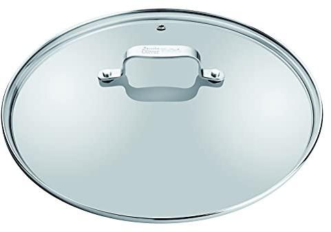 Tefal Jamie Oliver Glasdeckel B89987 | 28 cm | Mit Edelstahlrand | Dampfauslassventil | Überlaufschutz | Spülmaschinengeeignet | Exklusive Jamie Oliver Gravur am Deckelgriff | Transparent