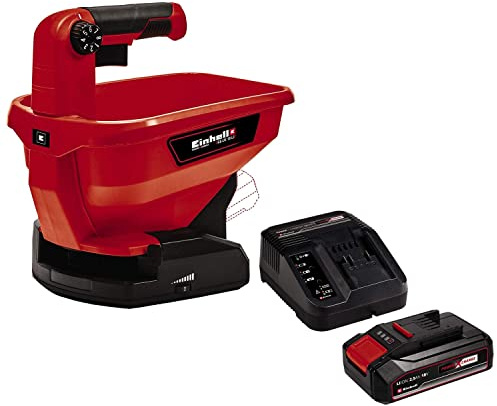 Einhell Universal Streuer GE-US 18 Li Power X-Change (Li-Ion, 18 V, 3,3 l Behälter, 6-stufige Drehzahlregulierung, 8-stufige Streumengenregulierung, inkl. 2,5 Ah Akku und Ladegerät)