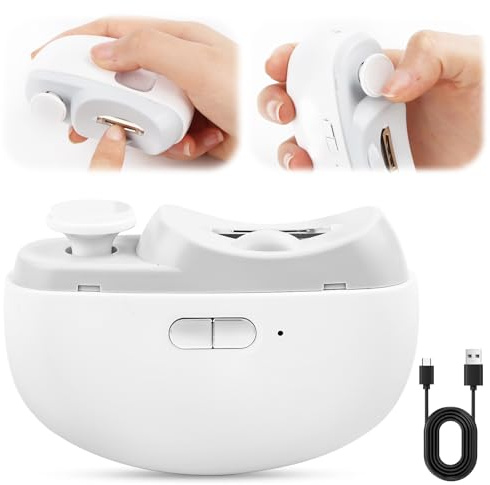 Elektrischer Nagelknipser, Nageltrimmer Nagelpolierer 2 in 1, Automatischer Elektrische Nagelschneider mit Licht, Elektrischer Nagelschneider, Baby Nail Trimmer für Kinder Erwachsen