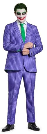 Suitmeister Herren Joker Anzug - Offiziell lizenziertes Fasching, Halloween & Karneval Kostüm - für Partys & Parade