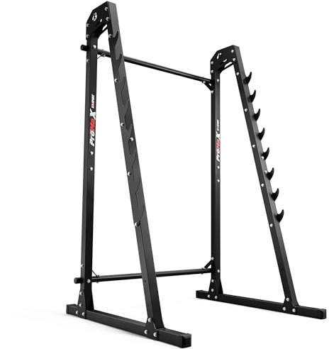 K-Sport: Langhantelablage mit Absicherung bis 280kg belastbar I Squat-Rack I Hantel-Ablage mit 8-Stufen Hakenleiste I Kniebeugenstaender, inkl. E-Book
