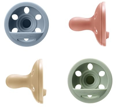 Tommee Tippee brustähnlicher Schnuller, leichtgewichtig, einteiliges Silikondesign, symmetrischer Nuckel [Alter], 2/4er-Pack